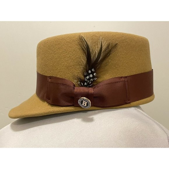 Bruno Capelo Other - NEW BRUNO CAPELO Camel Brown Band Legionnaire Wool Fashion Hat sz.Large